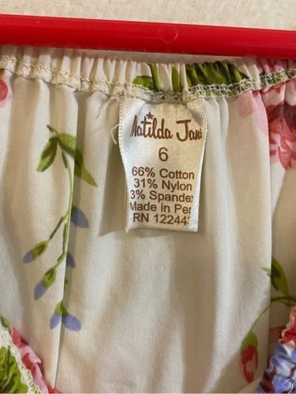 Matilda Jane DeDe + Fiona cream floral lace trim peasant top - Picture 5 of 6